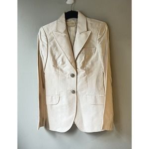Michael Kors collection 100% silk textured blazer ivory size 2